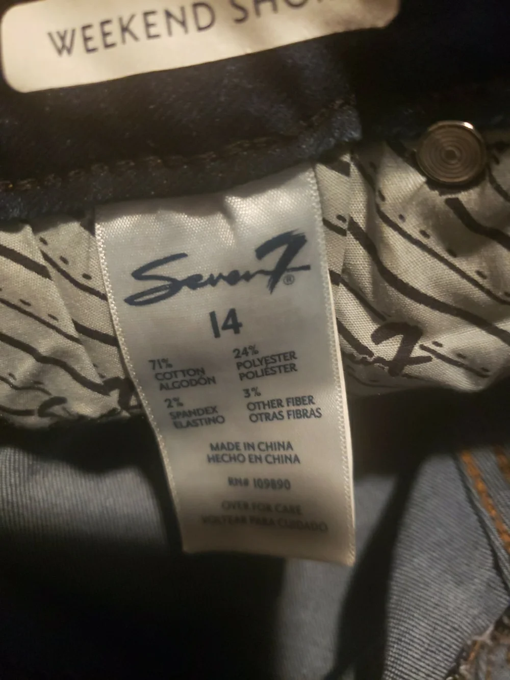 Seven7 Dark Blue Denim Jean Shorts